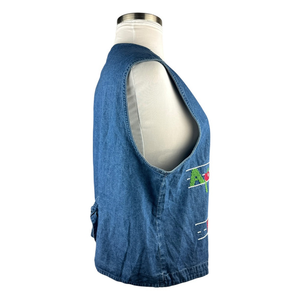 NWT Lemon Grass 90s Denim Vest Embroidered Plus Size 20W 20 Teacher Educator - Picture 10 of 13